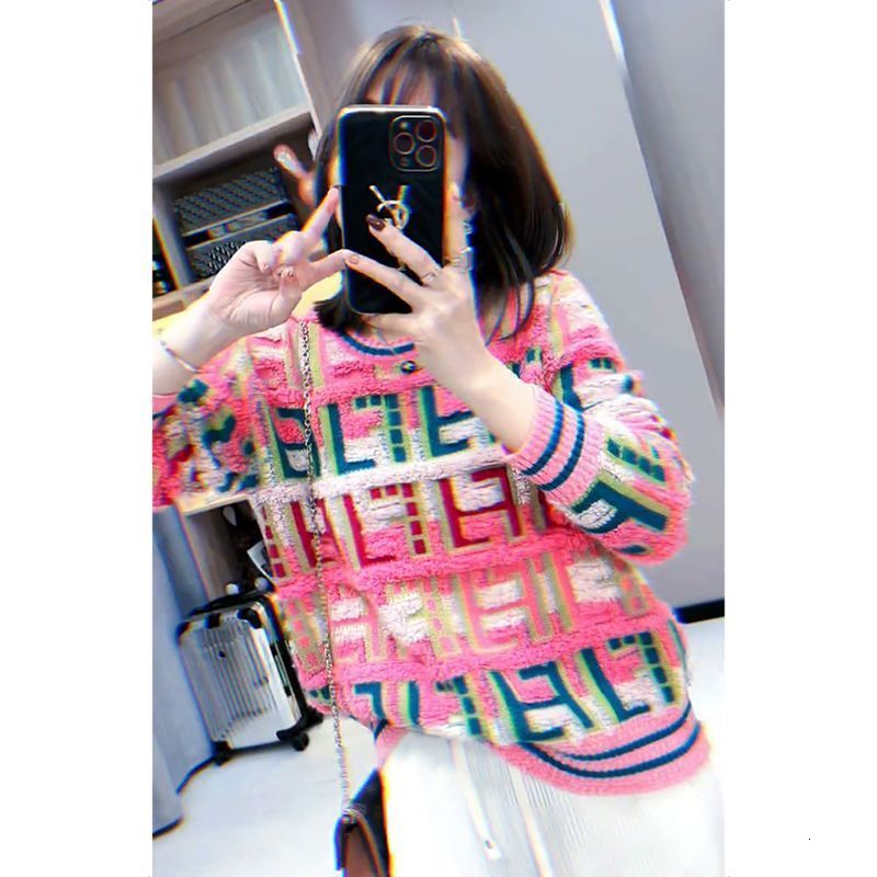Women s Sweaters GECELZJC Sweater Women Office Lady Sweet Full Sleeve O Neck Loose Pullover Femme Autumn Fashion Japanese Style Tops Female 230213