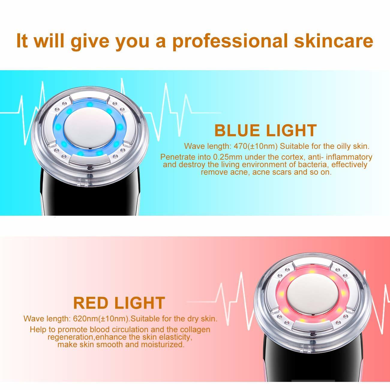 Face Massager EMS Cool Massager LED Pon Light Therapy Skin Care Tool Device Face Lifting Tighten Sonic Massage Beauty Machine 92 230211