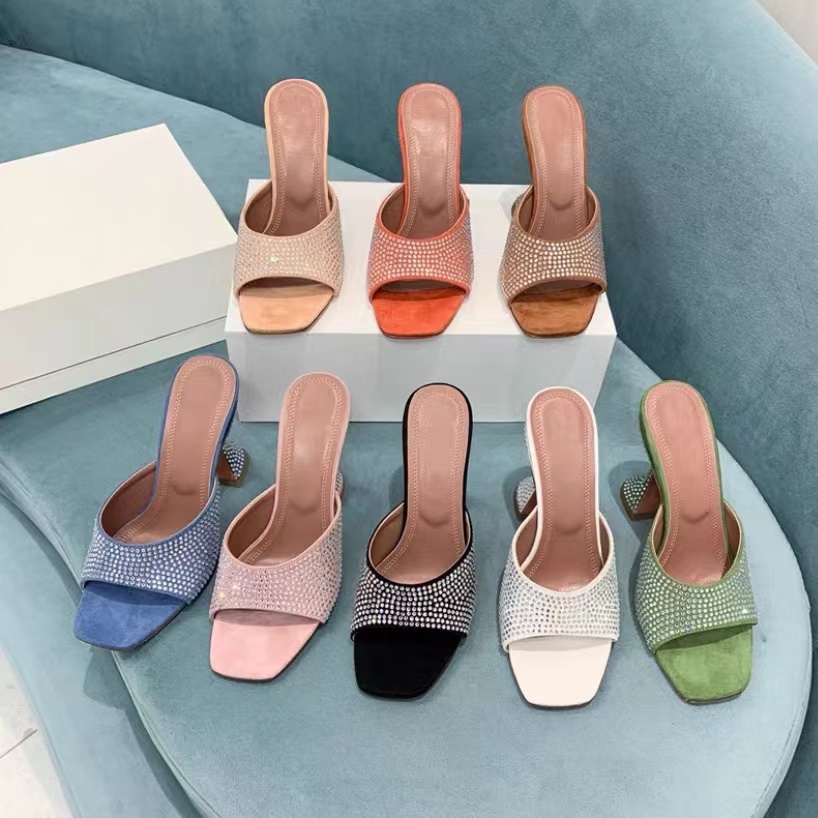 Amina Muaddi Gilda rhinestone-encrustedSlopeheel Slippers 95mm crystal high heels open toes slip-on slides leather outsole sandals for women luxury designer shoes, 13
Amina Muaddi Gilda rhinestone-encrustedSlopeheel Slippers 95mm crystal high heels open toes slip-on slides leather outsole sandals for women luxury designer shoes, 13