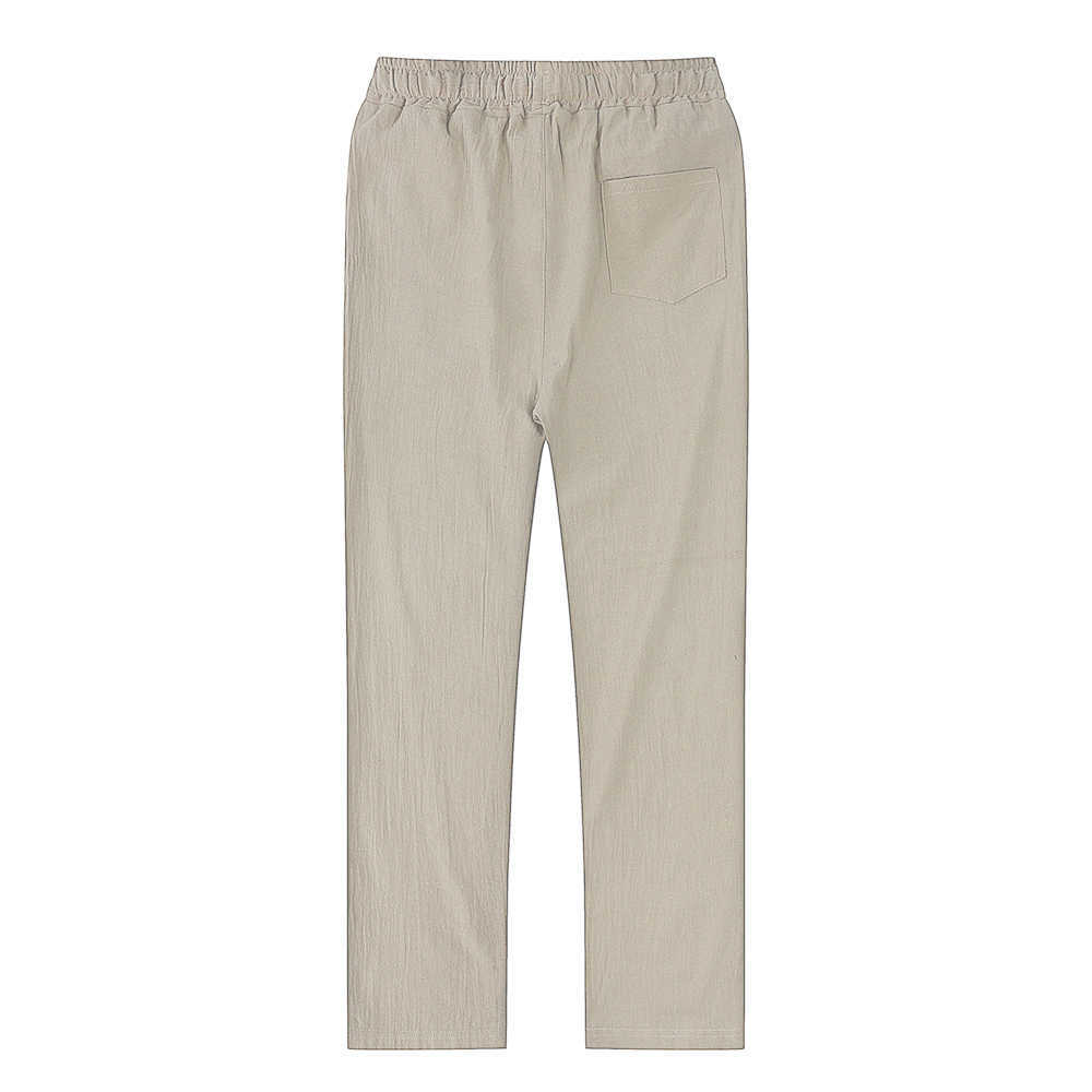 Men's Pants Cotton Linen Male Autumn New Breathable Solid Color Trousers Fitness Streetwear S-3XL Y2302
