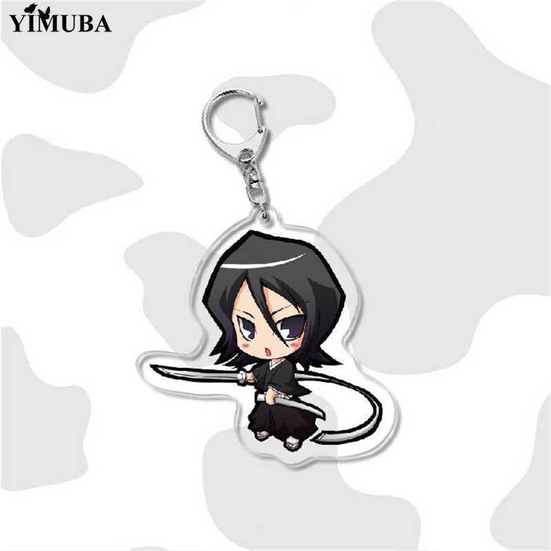 Key Rings Creative Anime Bleach Cartoon Key Chain Adorkable Kurosaki Ichigo Ishida Uryuu Kuchiki Rukia Collection Keychain Bag Charm Gift G230210