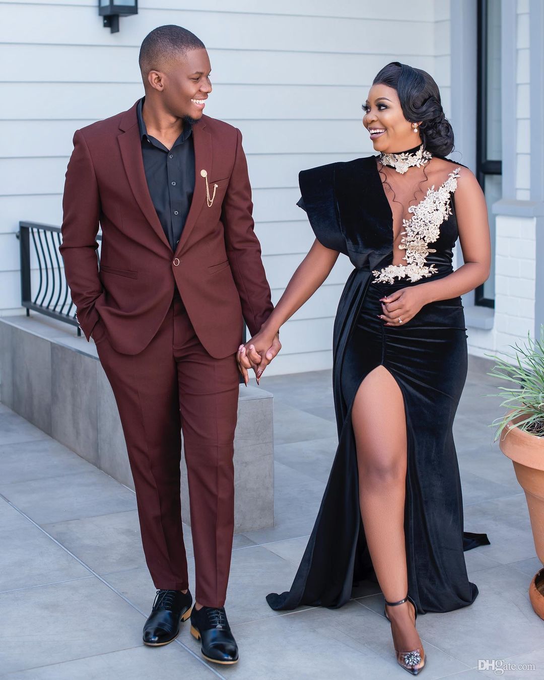2023 Black Long Mermaid Prom Dresses Velvet High Neck Plus Size Illusion Lace Appliques Crystal Beads Side Split Formal Party Gowns Evening Dress Vest