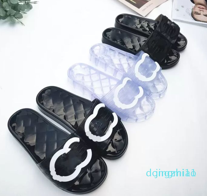Women Designer Slippers Transparent PVC jelly Sandals Womens letter Printed Luxury Summer slipper Slides Silicone lady Flip Flops Flat Shoe sneakers size 35-42, Black(white logo)
Women Designer Slippers Transparent PVC jelly Sandals Womens letter Printed Luxury Summer slipper Slides Silicone lady Flip Flops Flat Shoe sneakers size 35-42, Black(white logo)