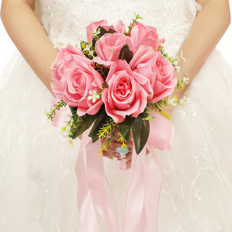 Wedding Flowers Bridal Bouquet blue Color Roses Artifical Flower for accessories