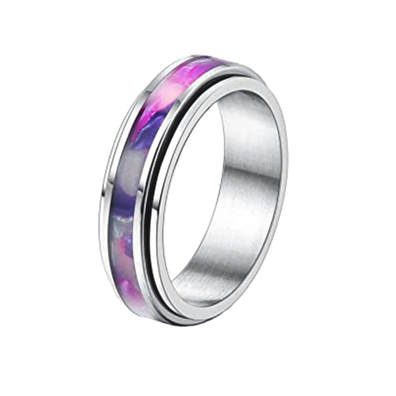 Anxiety Fidget Spinner Rings for Men Male Black Stainless Steel Spinning Rotate Ring for Women Anti Stress Accessories Jewelry