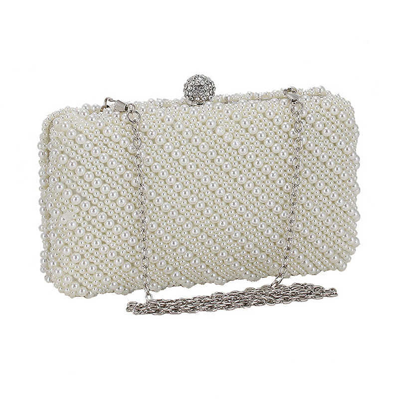 Clutch Bags Yoreai Women s Dinner Bag Pearl Small Square Package Party Phone Handbag Fashion Clutch Pouch Casual Evening Bags Shoulderbag 230213