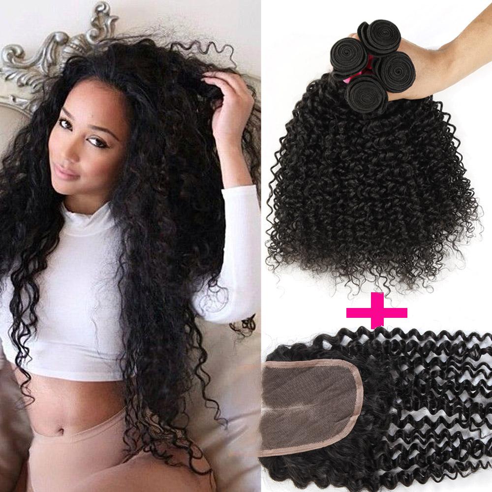 Lace Closure Curly Hair Wefts Brazilian Kinky Curly Virgin Human Hair Weave Hair Extensions Deep Curly 7A Remy Human Weft, Natural color
Lace Closure Curly Hair Wefts Brazilian Kinky Curly Virgin Human Hair Weave Hair Extensions Deep Curly 7A Remy Human Weft, Natural color