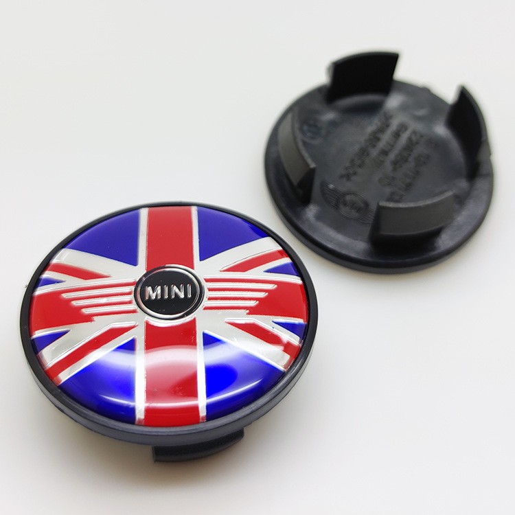500 pcs 54mm 4 pin Mini Cooper Emblem Wheel Center Cap Genuine R50 R53 R56 R55 R52 Logo Sticker