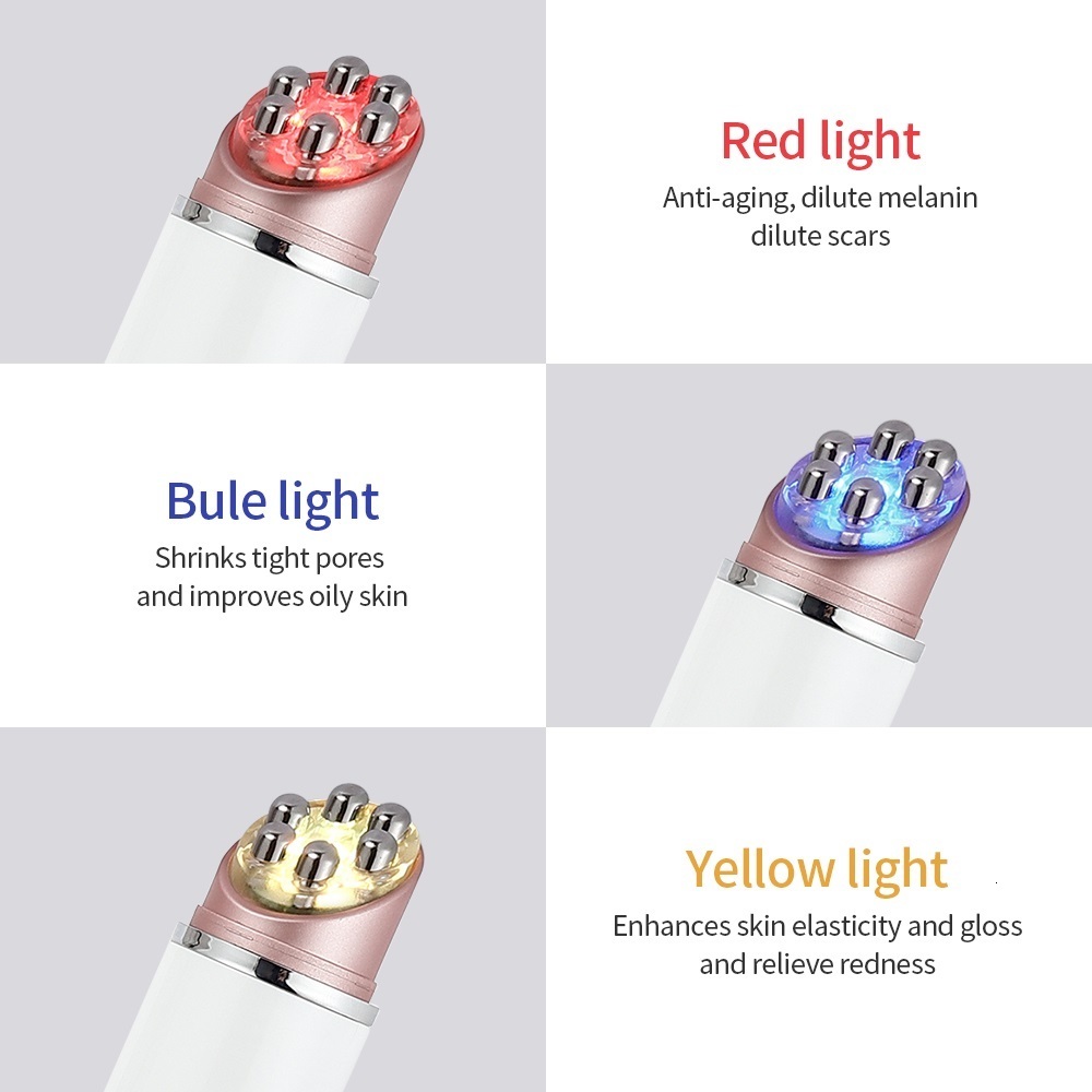 Face Massager Multifunction LED Pon Therapy High Vibration EMS Heating Massage Face Eye Massager Skin Lifting Anti-Wrinkle SPA Tool 230211