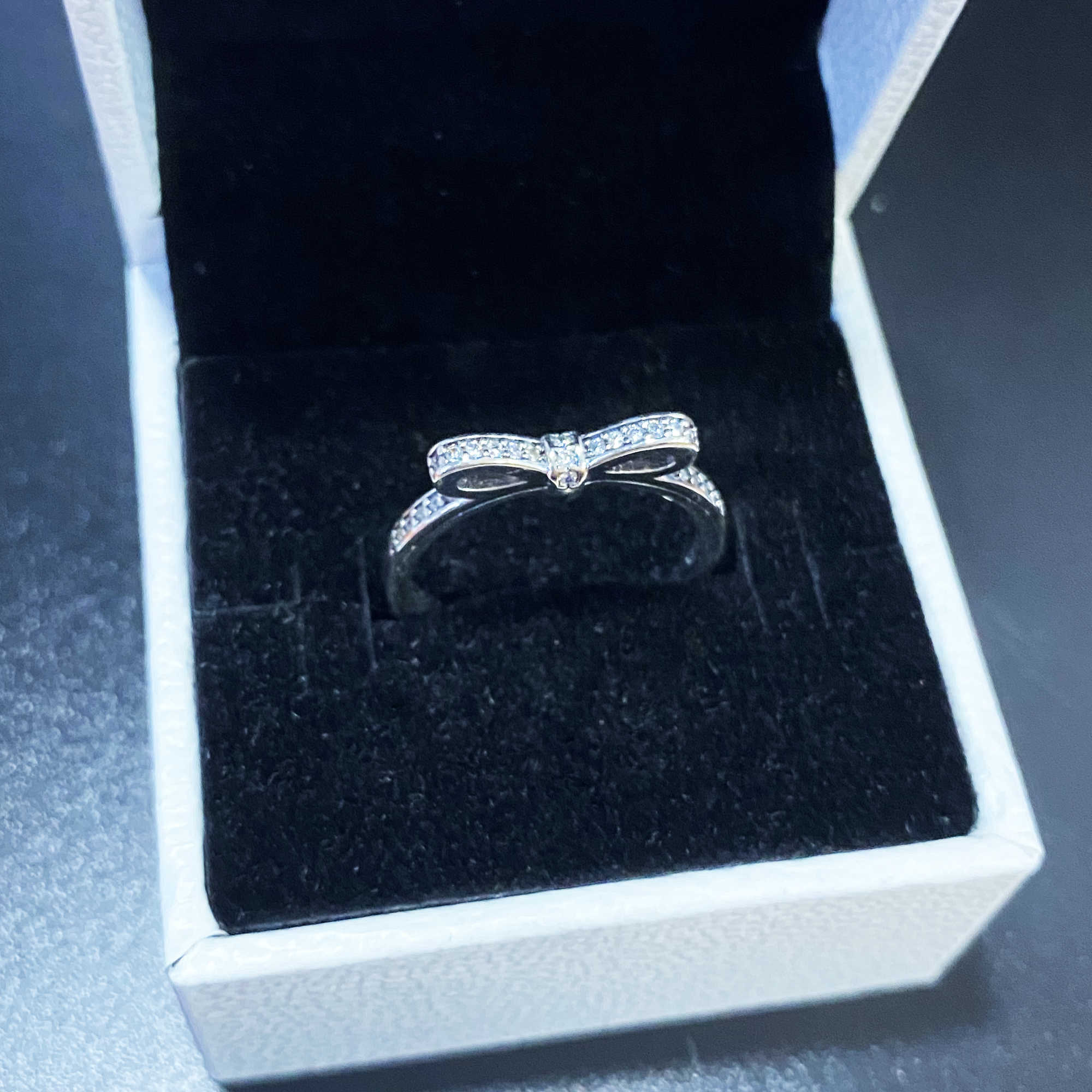 Band Rings New 925 Sterling Silver Sparkling Bow Round CZ Rings for Women Gilr Girlfriend Engagement Jewelry Anniversary Birthday G230213