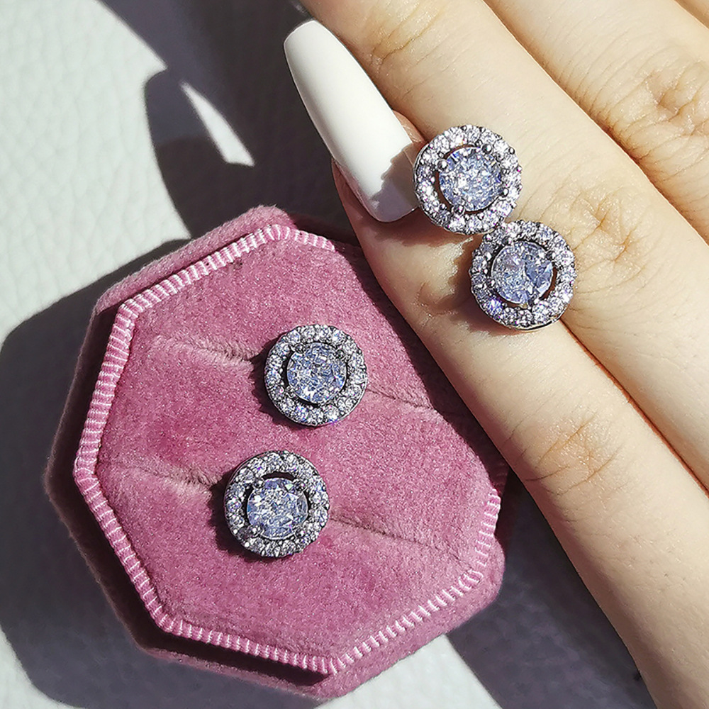 Sterg Sier Cubic Zirconia Stud Earrings: Handmade 2024 Jewelry Gift