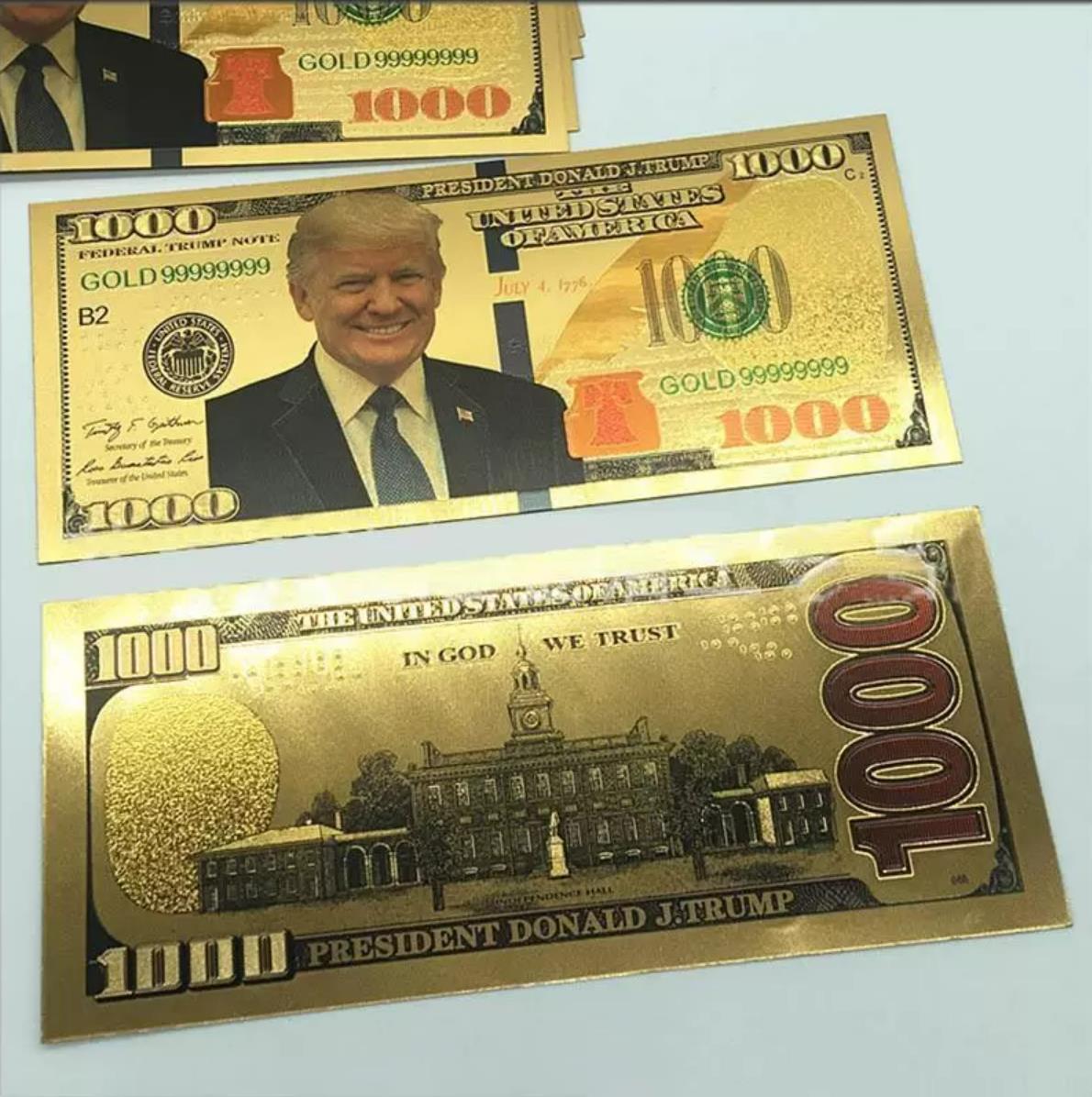 Gold and Black Trump Dollar Party Favor USA President Banknote Plastic Gold Foil Pleated Bills American General Election Souvenir Fake Money Coupon
Gold and Black Trump Dollar Party Favor USA President Banknote Plastic Gold Foil Pleated Bills American General Election Souvenir Fake Money Coupon