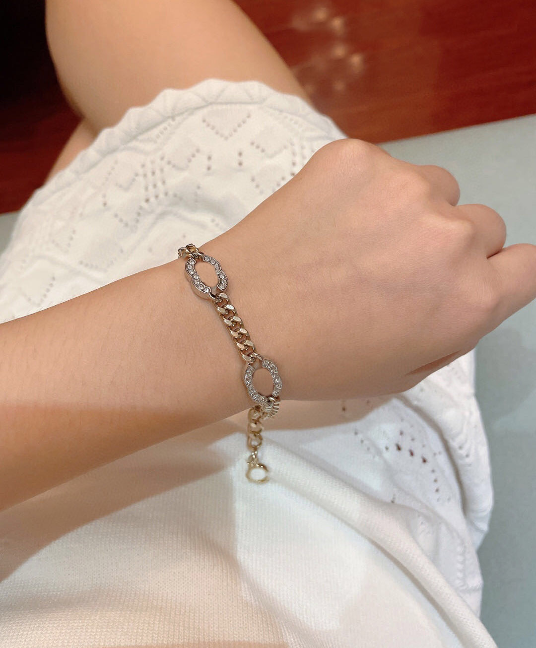 Luxury quality charm pendant necklace bracelet in two colors plated have stamp PS7549A