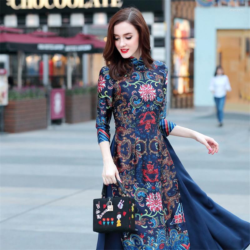 Party Dresses Summer Dress Long Cheongsam Vietnam Traditional Robes Aodai Graceful Stand Collar Slim Qipao Vestidos Women, Gold
Party Dresses Summer Dress Long Cheongsam Vietnam Traditional Robes Aodai Graceful Stand Collar Slim Qipao Vestidos Women, Gold