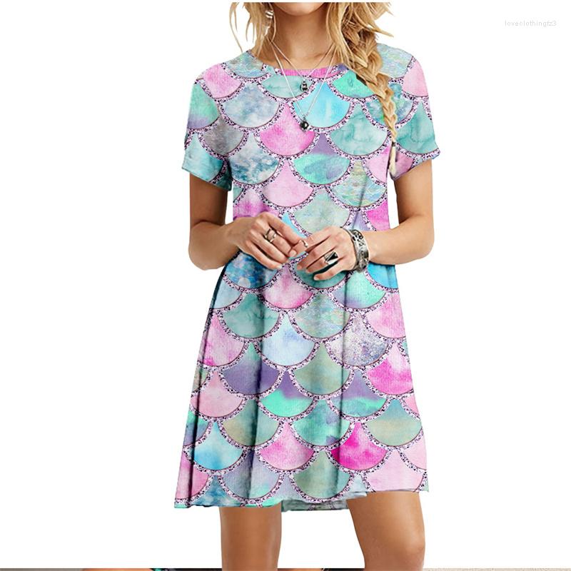 Casual Dresses 3D Fish Scales Print Summer Loose Beach Dress Women Short Sleeve Mini O-Neck Oversized Ladies Vestido, Lyq958
Casual Dresses 3D Fish Scales Print Summer Loose Beach Dress Women Short Sleeve Mini O-Neck Oversized Ladies Vestido, Lyq958