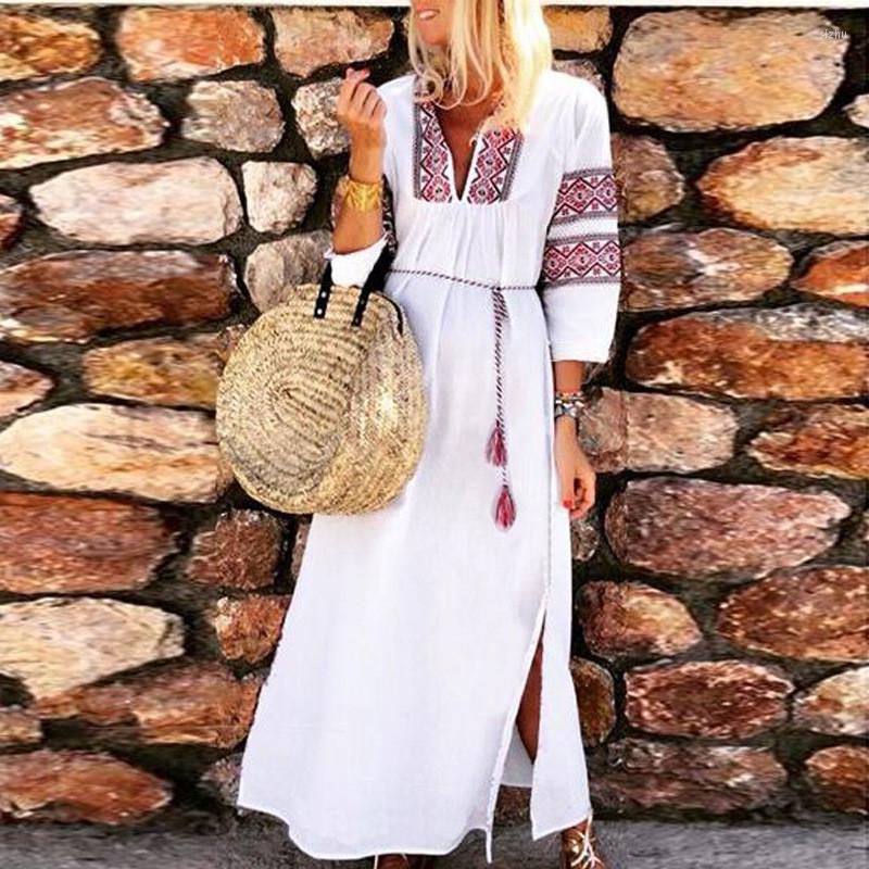 Casual Dresses Dress Summer V-Neck Long-Sleeved Solid Loose Print Color Women, White
Casual Dresses Dress Summer V-Neck Long-Sleeved Solid Loose Print Color Women, White