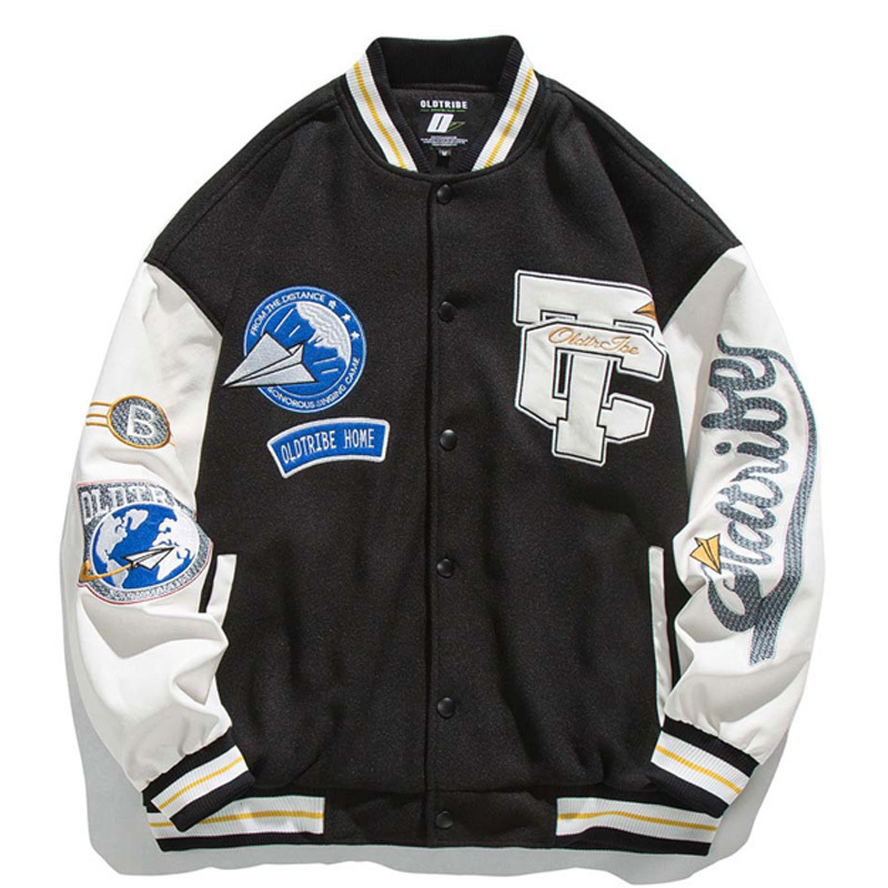 Men's Jackets Men Woman Spring Fall Varsity Epaulettes Embroidery Loose Baseball Uniform Couple Blue Retro Leather Sleeve Bomber Coats 230213