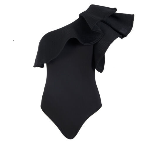 Womens Jumpsuits Rompers Summer Sexy Solid Ruffles One Shoulder Leotard 230214