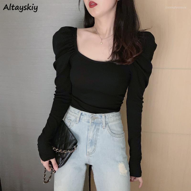 Women' T Shirts T-shirts Women Pure Fashion Simple Ins Summer Tops Square Collar Solid Casual Skinny Slim Korean Style Black Puff Sleeve
Women' T Shirts T-shirts Women Pure Fashion Simple Ins Summer Tops Square Collar Solid Casual Skinny Slim Korean Style Black Puff Sleeve