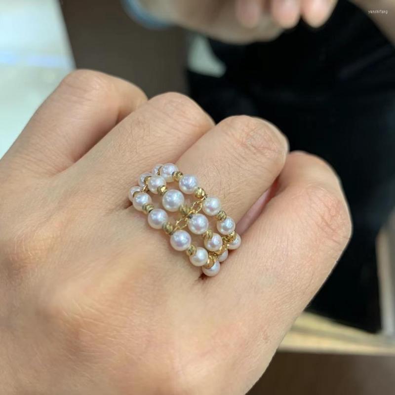 Cluster Rings 3-3.5MM Natural Sea Water Akoya Pearl Ring 18K Gold Adjustable Size Fine Women Jewelry Only 1 Piece Design
Cluster Rings 3-3.5MM Natural Sea Water Akoya Pearl Ring 18K Gold Adjustable Size Fine Women Jewelry Only 1 Piece Design