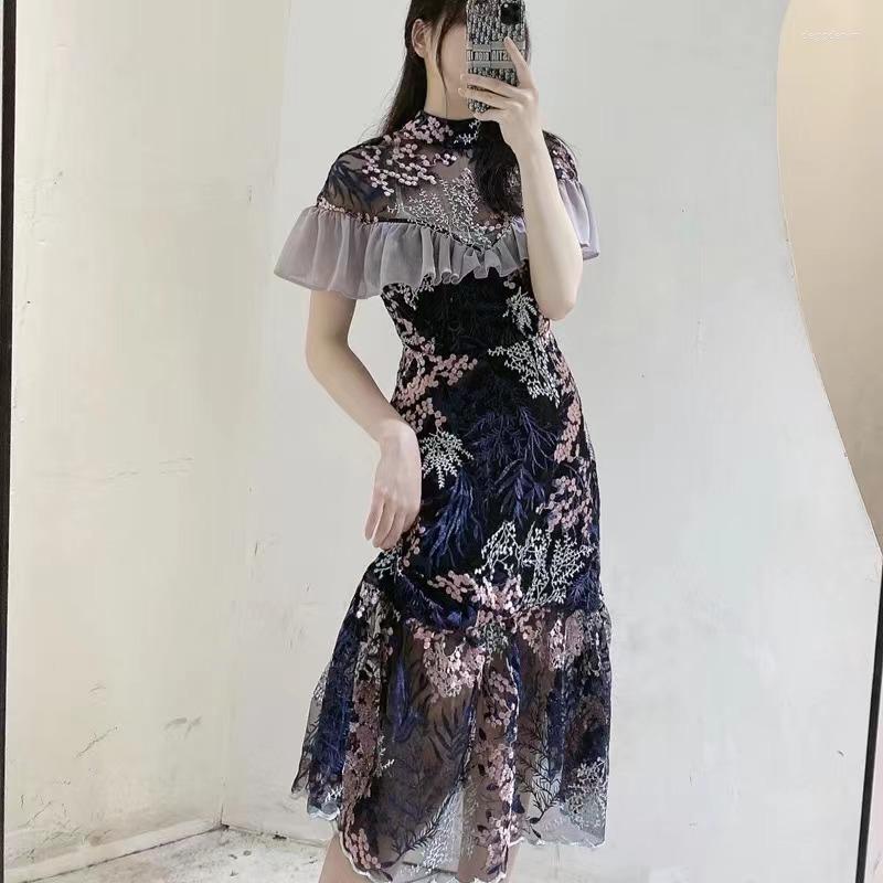 Party Dresses JSXDHK Fashion Summer Mesh Floral Midi Dress 2023 Luxury Women Ruffles Flower Embroidery Stand Collar Bodycon Slim Vestidos, Blue
Party Dresses JSXDHK Fashion Summer Mesh Floral Midi Dress 2023 Luxury Women Ruffles Flower Embroidery Stand Collar Bodycon Slim Vestidos, Blue