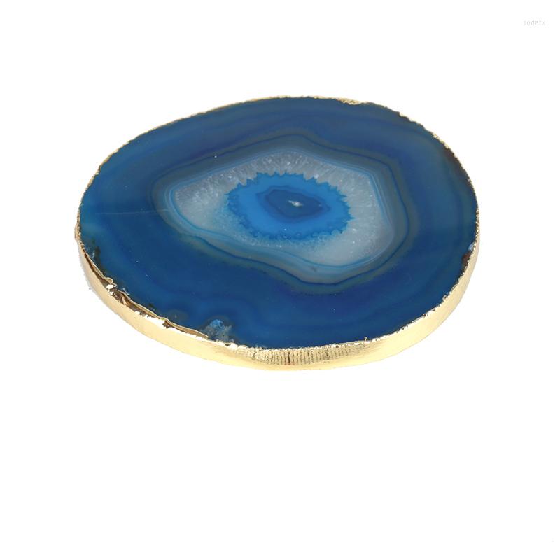 Jewelry Pouches Pure Gold Color Blue Onyx Stone Slice Display Disc Tool For Drink Cupcake Home Decoration Wedding Gift
Jewelry Pouches Pure Gold Color Blue Onyx Stone Slice Display Disc Tool For Drink Cupcake Home Decoration Wedding Gift