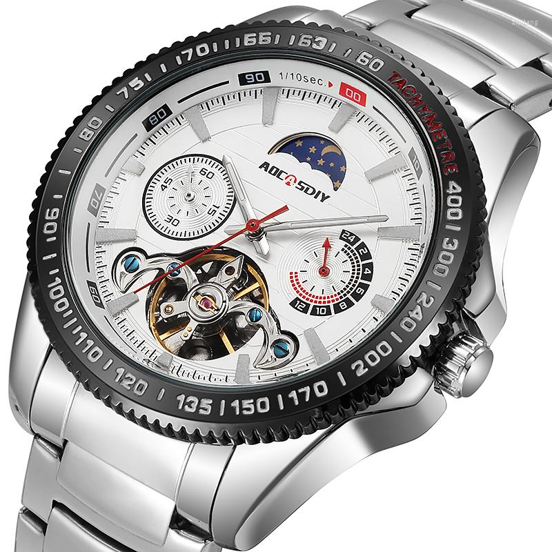 Wristwatches Sports Leisure Men's Watch Multi Function Tourbillon Design Waterproof Steel Band Luminous Mechanical, White
Wristwatches Sports Leisure Men's Watch Multi Function Tourbillon Design Waterproof Steel Band Luminous Mechanical, White