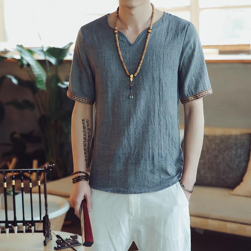 Men's T Shirts YASUGUOJI 2023 Summer Chinese Style Cotton And Linen Men Shirt Casual Short-sleeve T-shirt V-neck Solid Color Tees, Khaki tx01
Men's T Shirts YASUGUOJI 2023 Summer Chinese Style Cotton And Linen Men Shirt Casual Short-sleeve T-shirt V-neck Solid Color Tees, Khaki tx01