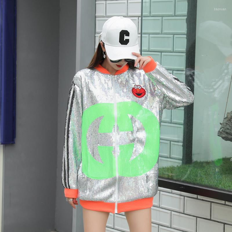Women's Jackets Chic 2023 Autumn Winter Heavy Sequins Loose Top Women Punk Hip-hop Letter Skull Street Outerwear, Silver
Women's Jackets Chic 2023 Autumn Winter Heavy Sequins Loose Top Women Punk Hip-hop Letter Skull Street Outerwear, Silver