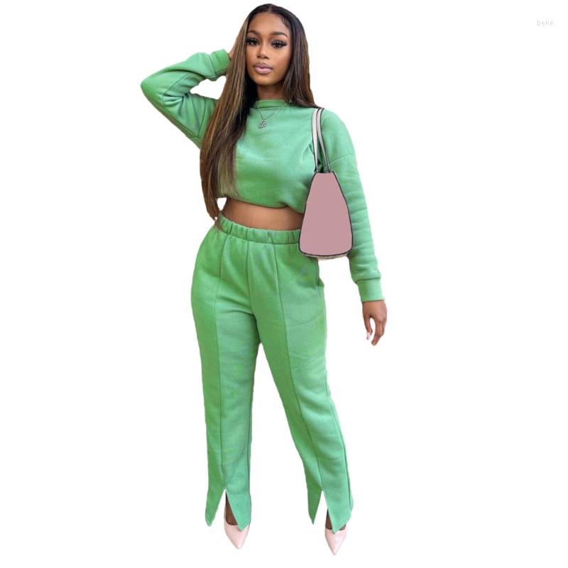 Women' Two Piece Pants Set Autumn Winter Women' Casual Tracksuit Outfits Fashion Solid Pocket Fork Long Sleeve Tops And Matching, Green
Women' Two Piece Pants Set Autumn Winter Women' Casual Tracksuit Outfits Fashion Solid Pocket Fork Long Sleeve Tops And Matching, Green