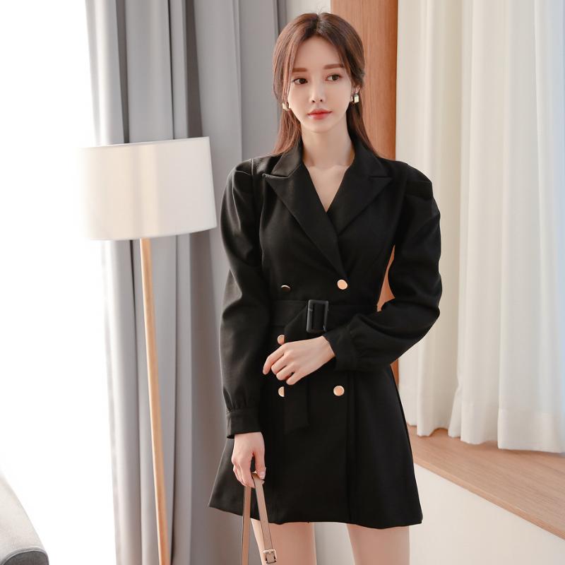 Casual Dresses Women Long Sleeve Mini Work Office Dress Solid Double Breasted Black Blazer Sashes Corset Vestidos Outono Inverno
Casual Dresses Women Long Sleeve Mini Work Office Dress Solid Double Breasted Black Blazer Sashes Corset Vestidos Outono Inverno