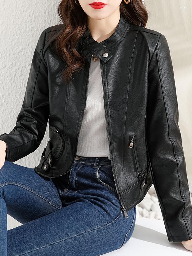 Women' Leather FTLZZ Spring Autumn PU Motorcycle Jacket Vintage Lady Waterproof Windproof Black Coat Female Zipper Short
Women' Leather FTLZZ Spring Autumn PU Motorcycle Jacket Vintage Lady Waterproof Windproof Black Coat Female Zipper Short