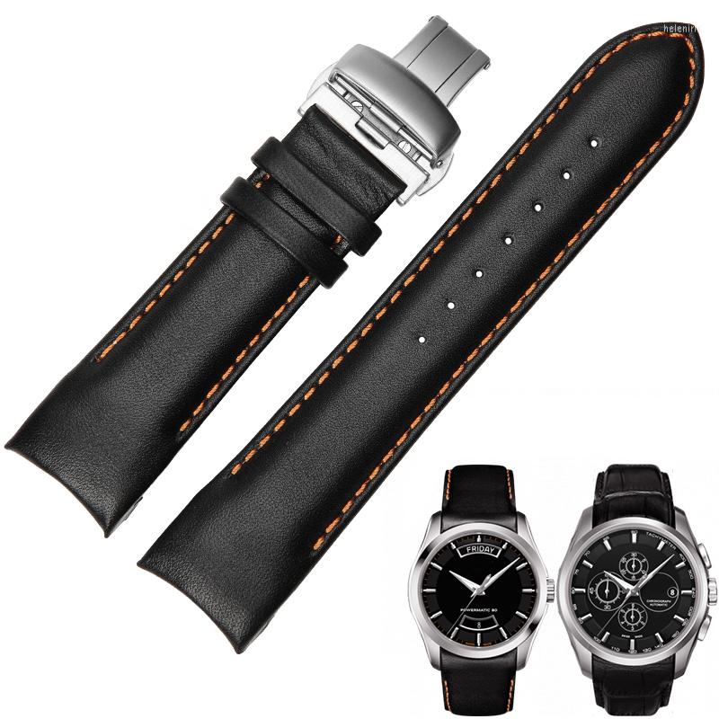 Watch Bands 24mm(Buckle 22mm) T035627A/T035614A Butterfly Buckle Orange Stitched Black Smooth Genuine Leather Watchband For T035617 Straps
Watch Bands 24mm(Buckle 22mm) T035627A/T035614A Butterfly Buckle Orange Stitched Black Smooth Genuine Leather Watchband For T035617 Straps