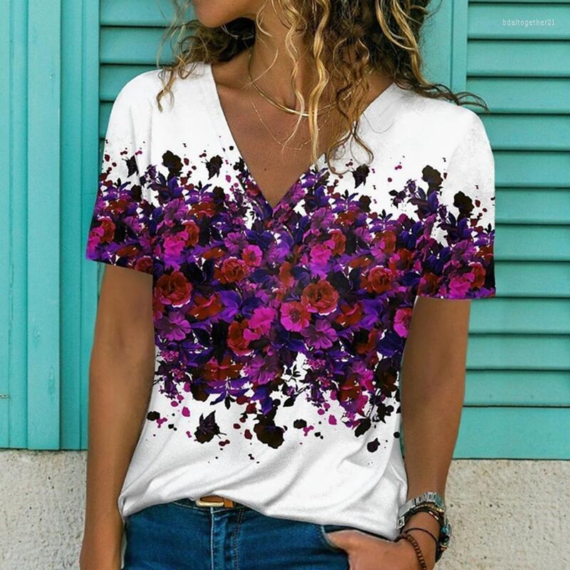 Women's T Shirts Fashion Woman Blouses 2023 Summer 3D Floral Print V-Neck Short Sleeves Beautiful Women's Casual Streetwear Red Green, Hiusha-16
Women's T Shirts Fashion Woman Blouses 2023 Summer 3D Floral Print V-Neck Short Sleeves Beautiful Women's Casual Streetwear Red Green, Hiusha-16
