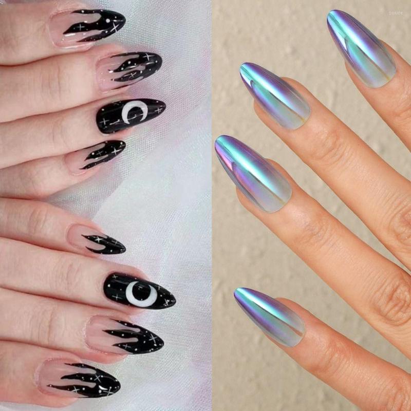 False Nails 24pcs Winter Full Cover Moon Star Gradient French Short Fake Almond, Z078
False Nails 24pcs Winter Full Cover Moon Star Gradient French Short Fake Almond, Z078