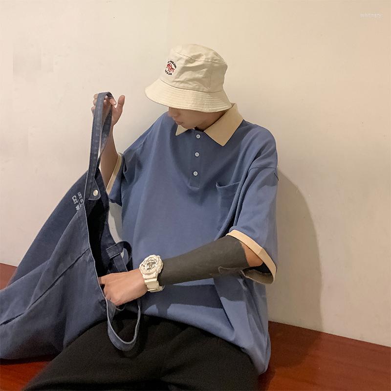 Men's Polos 2023 Summer Ins Handsome Hit Color Stitching Short-sleeved Loose Five-point Sleeve Polo Shirt White Green / Blue
Men's Polos 2023 Summer Ins Handsome Hit Color Stitching Short-sleeved Loose Five-point Sleeve Polo Shirt White Green / Blue