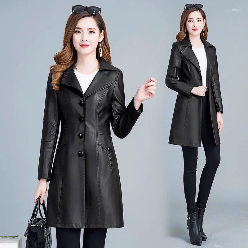 Women's Leather 2023 Spring Women Jacket Long Slim Women's Coat Fashion Leisure Female Motorcycle Clothing, Black
Women's Leather 2023 Spring Women Jacket Long Slim Women's Coat Fashion Leisure Female Motorcycle Clothing, Black