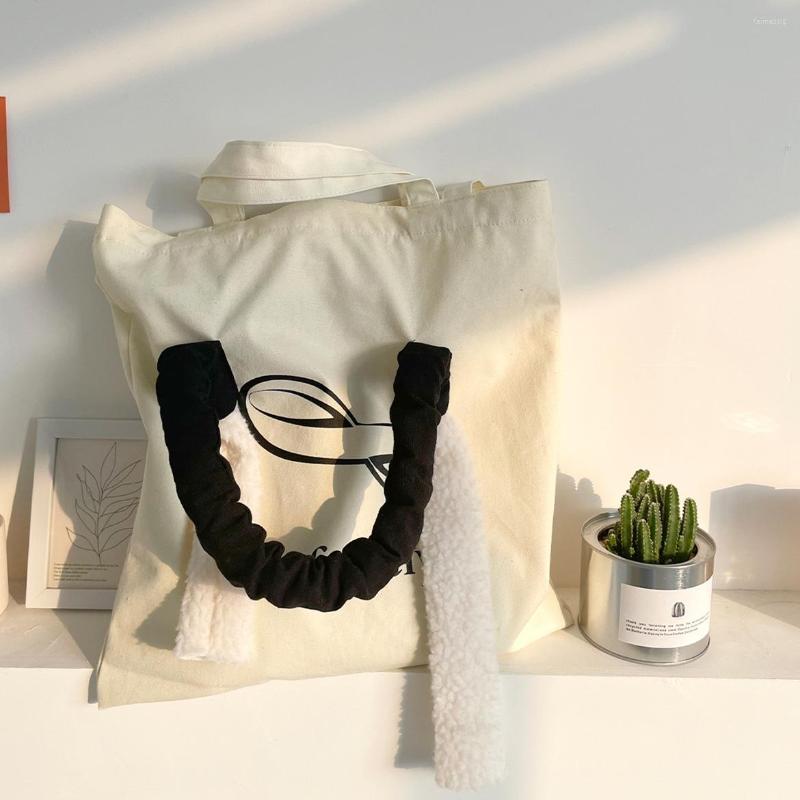 Evening Bags Winter Plush Canvas Shoulder Bag Women's Simple Casual Print Design Fashion Handbag 2023 Large Capacity Versatile Tote, White
Evening Bags Winter Plush Canvas Shoulder Bag Women's Simple Casual Print Design Fashion Handbag 2023 Large Capacity Versatile Tote, White