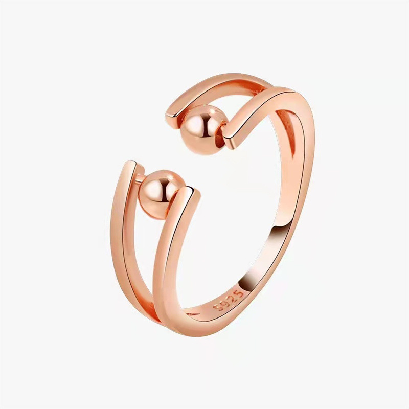 Skyrim Stainless Steel Rotate Beads Anxiety Rings Adjustable Stress Relief Fidget Rings For Women Men Fashion Jewelry Gift