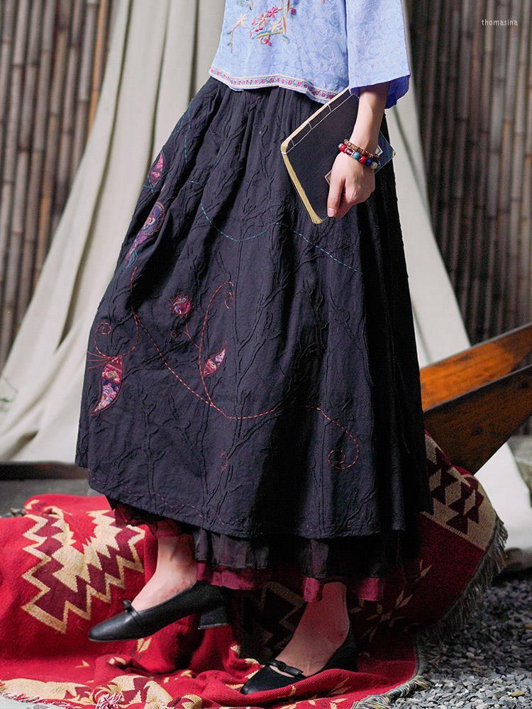 Ethnic Clothing 2023 Vintage Women Cotton Linen Skirt Flower Embroidery Style Elastic Waist Midi Skirts Chinese National Long
Ethnic Clothing 2023 Vintage Women Cotton Linen Skirt Flower Embroidery Style Elastic Waist Midi Skirts Chinese National Long