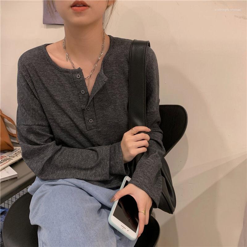 Women' T Shirts Long Sleeve T-shirts Women Elegant Simple Pure Button Design Retro Ins Autumn Ladies Tees Top All-match BF Style Mujer, White
Women' T Shirts Long Sleeve T-shirts Women Elegant Simple Pure Button Design Retro Ins Autumn Ladies Tees Top All-match BF Style Mujer, White