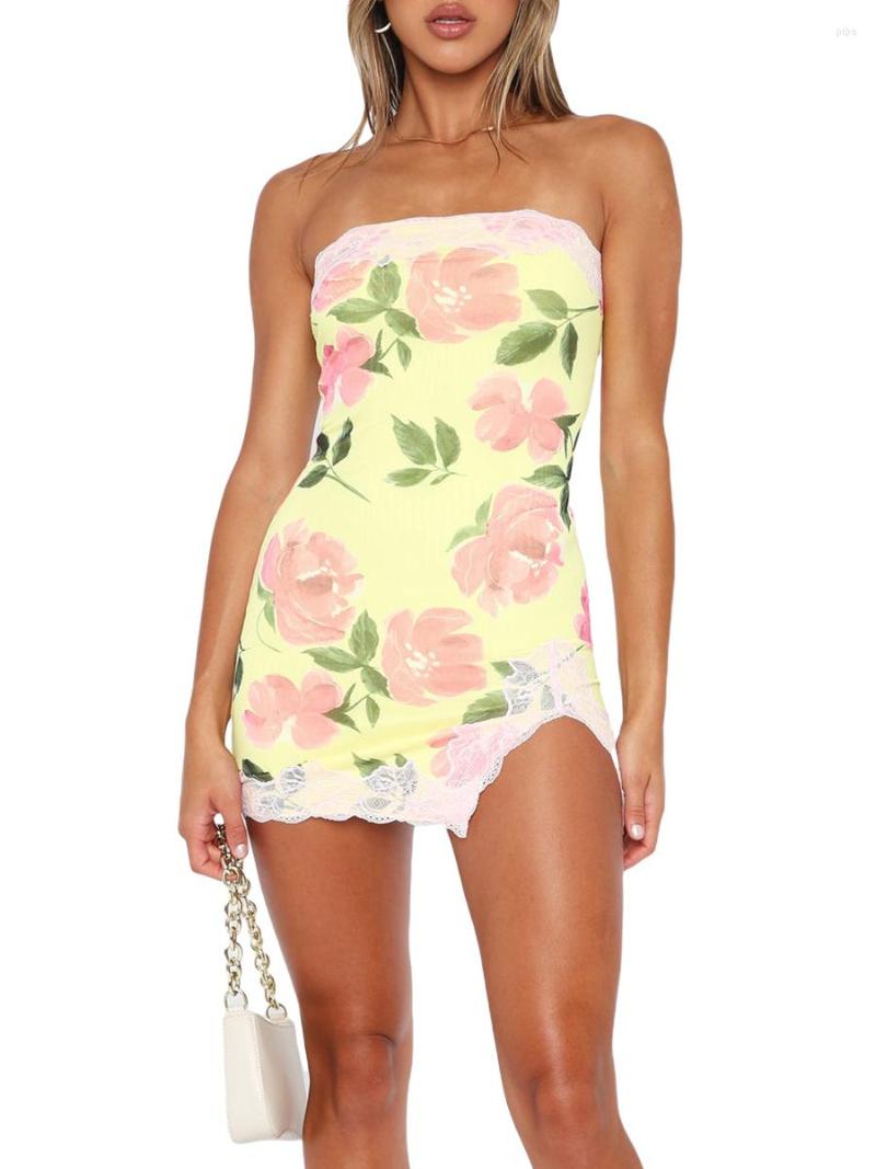 Casual Dresses Women' Summer Short Bandeau Dress Sleeveless Off Shoulder Lace Trim Floral, Pink
Casual Dresses Women' Summer Short Bandeau Dress Sleeveless Off Shoulder Lace Trim Floral, Pink