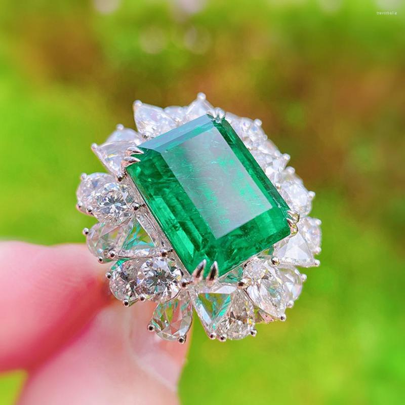 Cluster Rings High Quality Original Ladies Ring Cotton Wool Simulation Emerald Tourmaline Carbon Diamond Luxury Banquet Jewelry
Cluster Rings High Quality Original Ladies Ring Cotton Wool Simulation Emerald Tourmaline Carbon Diamond Luxury Banquet Jewelry