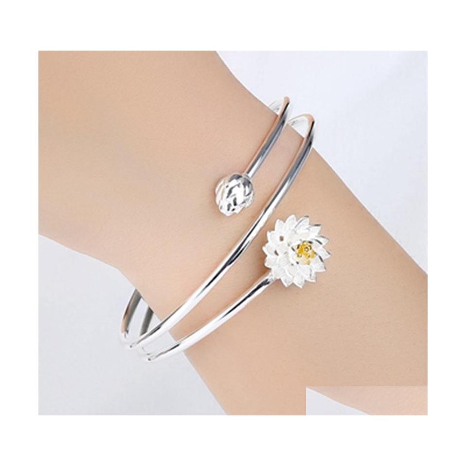 Bangle Sier Lotus Flower Bracelet For Women Wedding Jewelry Gifts Cuff Bangles Drop Delivery Bracelets Dhdki
Bangle Sier Lotus Flower Bracelet For Women Wedding Jewelry Gifts Cuff Bangles Drop Delivery Bracelets Dhdki