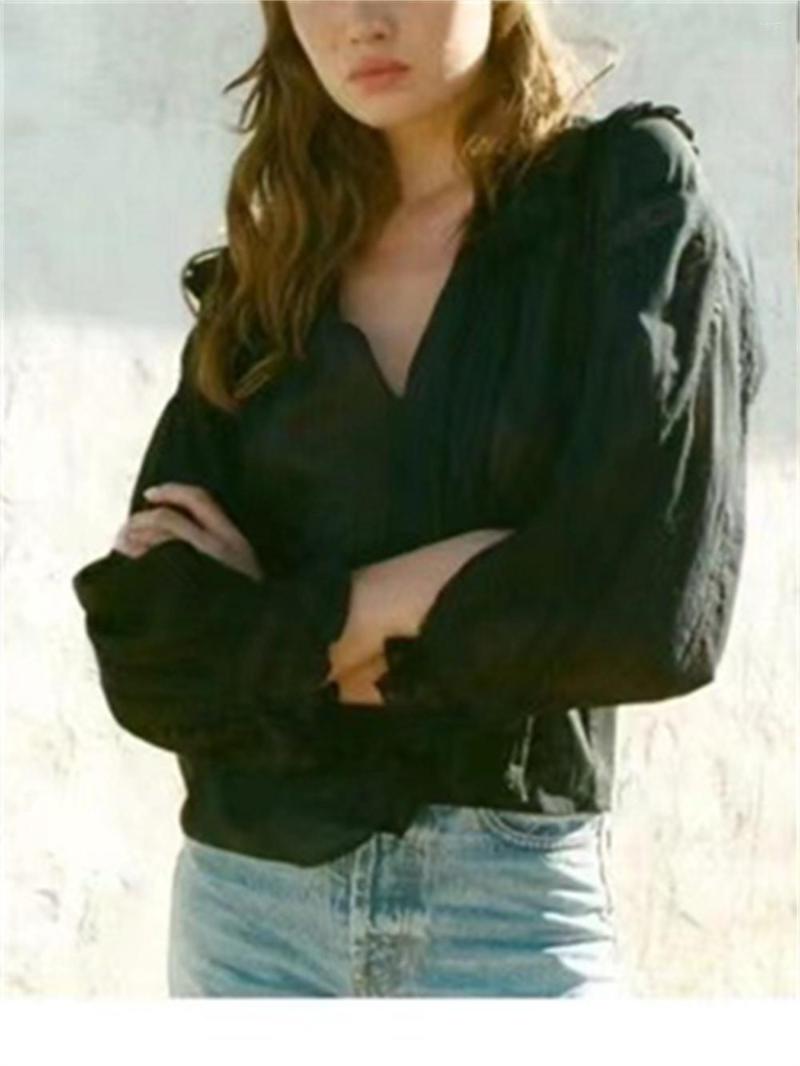 Women's Blouses Women Shirt Lace Stitching Ruffles Long Sleeve Solid Slim Blouse Sweet Spring Summer 2023, Black
Women's Blouses Women Shirt Lace Stitching Ruffles Long Sleeve Solid Slim Blouse Sweet Spring Summer 2023, Black