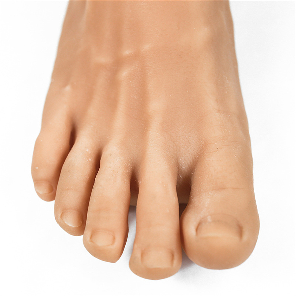 42Yard Male Silicone Foot Art Mannequin Display Shoes Socks Manicure Decorate Teaching Shooting Show Soft Material Leg E153