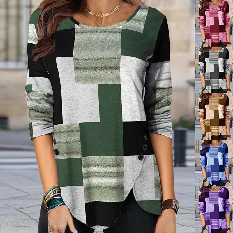Women' T Shirts Autumn And Winter Women' Plaid Long Sleeve Loose Round Neck T-shirt Top Female Fashion Casual Versatile Commuter Tops
Women' T Shirts Autumn And Winter Women' Plaid Long Sleeve Loose Round Neck T-shirt Top Female Fashion Casual Versatile Commuter Tops