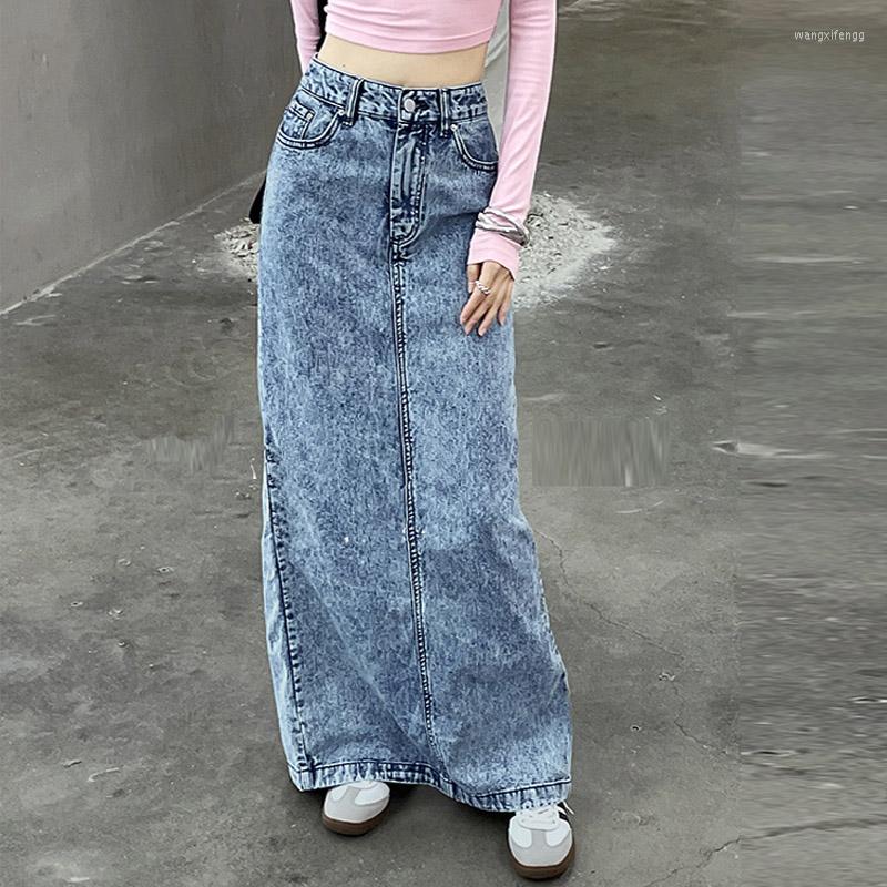 Skirts Female Clothing Straight Denim Split Long Korean Fashion Women' Retro Vintage Jeans Mopping The Floor Skirt 2023 Summer, Sky blue
Skirts Female Clothing Straight Denim Split Long Korean Fashion Women' Retro Vintage Jeans Mopping The Floor Skirt 2023 Summer, Sky blue