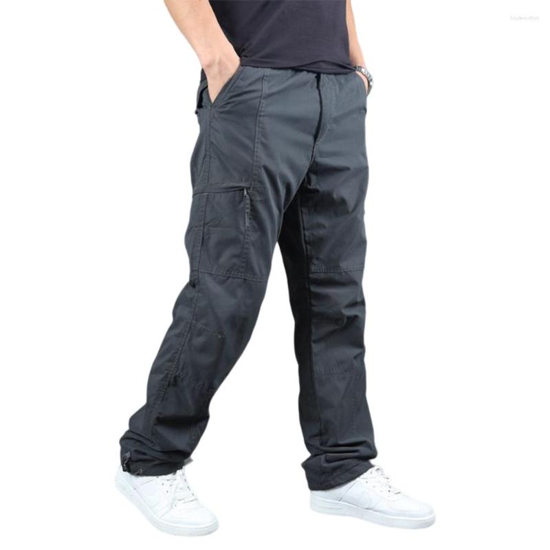 

Men's Pants Relaxed Fit Black Cargos Water Resistant For Boys Men Casual