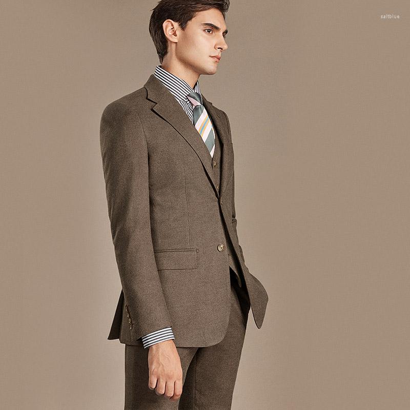 Men's Suits (Jacket Pants Vest) Arrival Casual Wedding Business For Men Concise Style Three Peices, Brown
Men's Suits (Jacket Pants Vest) Arrival Casual Wedding Business For Men Concise Style Three Peices, Brown